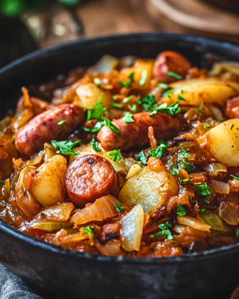 Deftiger Kohl-, Wurst- und Kartoffeleintopf